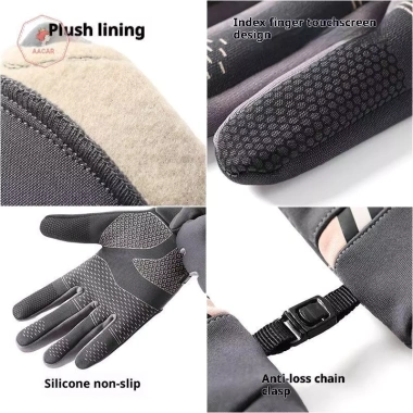 Găng tay lót lông cừu ấm, chống gió nước, cảm ứng, thích hợp đi xe đạp, trượt tuyết - giảm 21% 7