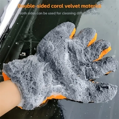 Găng Tay Microfiber Chống Thấm Nước - Wash Mitt Mềm, Dày, Tự Động Rửa Xe 1PC