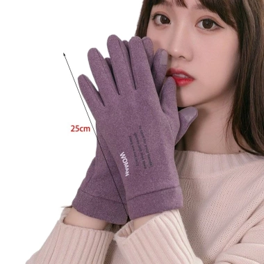 Găng Tay Mùa Đông HYCEO Full Ngón Cảm Ứng Lông Cừu Ấm, Chống Gió Dành cho Bé Gái