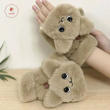 Găng Tay Nữ AACAR Sang Trọng Ấm Lật Ngón Đáng Yêu Mềm Mại Dày Linh Hoạt Nửa Ngón Mùa Đông - 73.764 VND 8