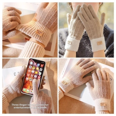 Găng tay nữ GOLOVE len mềm mịn ấm áp, combo 3 đôi mùa Thu Đông - Giá chỉ 36.000đ 6