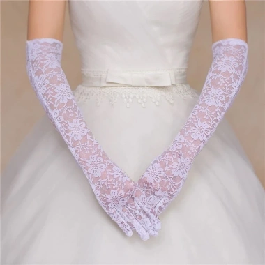 Găng tay ren rỗng trắng dài tay cho đám cưới giao hàng địa phương giảm giá 20% chỉ 29.466đ