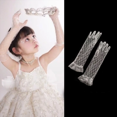 Găng tay ren thanh lịch cho bé gái 3-12 tuổi - Đồ tiệc công chúa, giá 46.540 VND