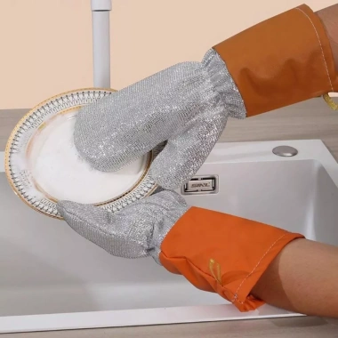 Găng tay rửa chén COFORDOS sợi bạc chống thấm nước, dày dặn, sạch bếp nhanh