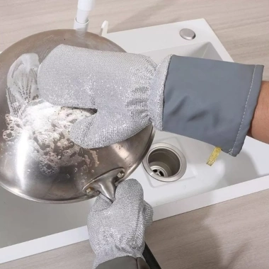 Găng tay rửa chén COFORDOS sợi bạc chống thấm nước, dày dặn, sạch bếp nhanh