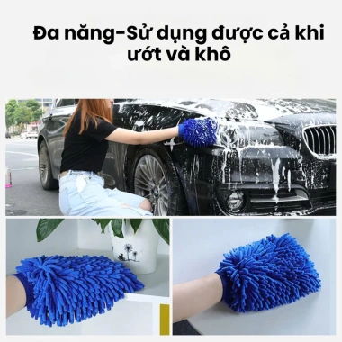 Găng tay rửa ô tô, xe máy 2 mặt tiện lợi - sạch bám bẩn, giá chỉ 17.900₫