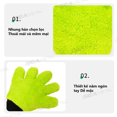Găng tay rửa xe SEAMETAL đa năng 5 Finger Khăn khô sạch bóng phụ kiện làm sạch ô tô 6 Găng tay rửa xe SEAMETAL đa năng 5 Finger Khăn khô sạch bóng phụ kiện làm sạch ô tô 6