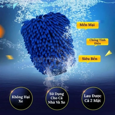 Găng Tay San Hô Rửa Xe Microfiber Siêu Mềm Mịn, Dày Dặn, Tiện Dụng - 29.000 VND