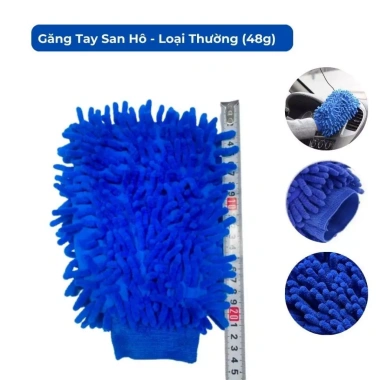 Găng Tay San Hô Rửa Xe Microfiber Siêu Mềm Mịn, Dày Dặn, Tiện Dụng - 29.000 VND