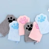 Găng tay tắm mèo chó vải coral fleece siêu mềm – Massage, lau khô nhanh, giảm rụng lông 9