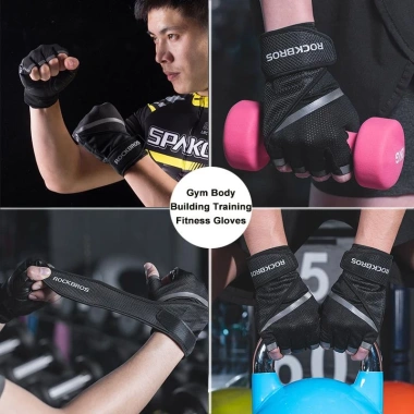 Găng Tay Thể Thao Hở Ngón ROCKBORS Chống Trượt Bảo Vệ Thoải Mái Giá 305.874 VND 4