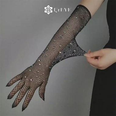Găng tay thời trang nữ lưới đàn hồi, đá lấp lánh - Giá ưu đãi 58,536₫ 4