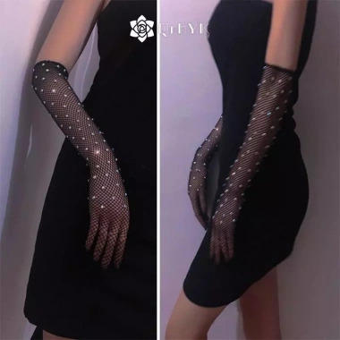 Găng tay thời trang nữ lưới đàn hồi, đá lấp lánh - Giá ưu đãi 58,536₫ 8