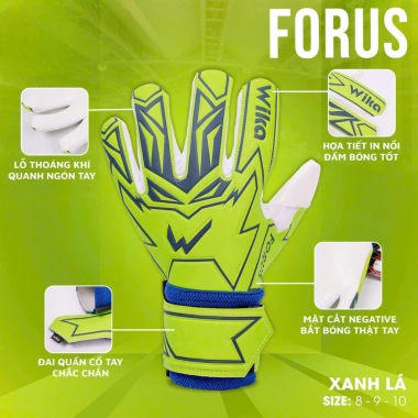 Găng tay thủ môn WIKA FORUS chính hãng - Bắt bóng xương trợ lực, chỉ 229.000₫ 4