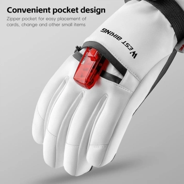 Găng tay trượt tuyết WEST BIKING Cotton 3M, chống thấm 2 lớp, giữ ấm -40°C, cảm ứng, cho mùa đông