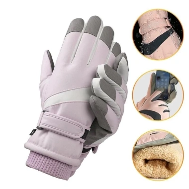Găng Tay Tuyết Da PU Chống Gió, Thấm Nước, Đi Mưa, Lót Lông Cừu Siêu Ấm 167.800₫ 6