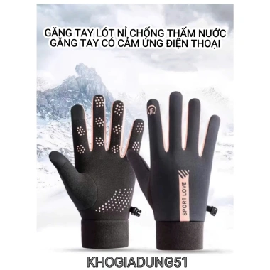 Găng tay xe máy lót nỉ siêu ấm mùa đông, 2 size nam nữ, giảm còn 59.000₫