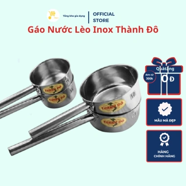 Gáo Ca Múc Nước Lèo Inox 304 Cao Cấp Cán Dài 18-20cm - Sáng Bóng, Giá Ưu Đãi 260k tại MTA_MART
