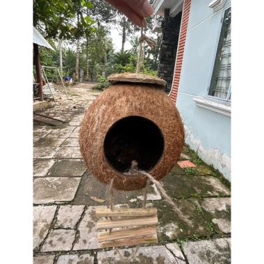 Gáo dừa tổ chim chuột sóc rắn kèm xơ dừa giữ ấm, giá ưu đãi 29.800₫
