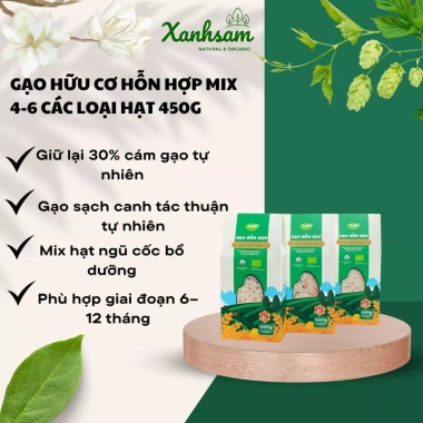 Gạo hữu cơ Mix các loại hạt 450gr XanhSam Natural & Organic - Giảm giá 140.000 VND Gạo hữu cơ Mix các loại hạt 450gr XanhSam Natural & Organic - Giảm giá 140.000 VND