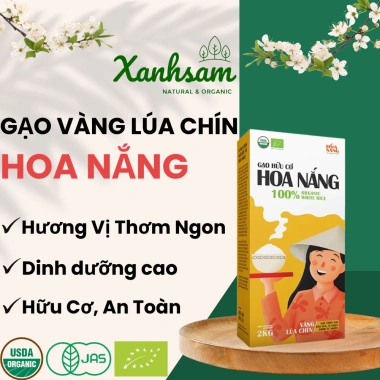 Gạo hữu cơ Vàng Lúa Chín 2kg HOA NẮNG - USDA/EU/JAS - XANHSAM Natural Organic - Giá ưu đãi 218.750₫