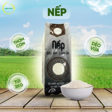 Gạo Nếp 2kg Dẻo Nhiều Thơm Nhẹ Cơm Mềm Ngọt - Home Rice Việt Nam Giá 60.000₫