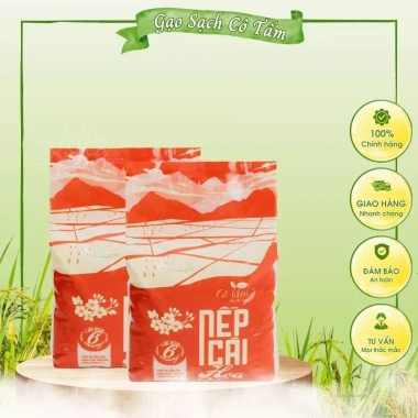 Gạo Nếp Cái Hoa Vàng Đặc Sản Kinh Môn Hải Dương 2kg - Hữu Cơ, Dẻo Ngon, Thơm, Giá chỉ 56.000