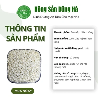 Gạo Nếp Cái Hoa Vàng Dẻo Thơm Truyền Thống - Giá ưu đãi 42.000 VND, giá gốc 50.820 VND