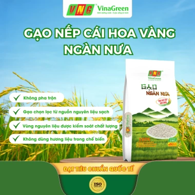 Gạo Nếp Cái Hoa Vàng Ngàn Nưa 2kg – Hạt tròn mẩy, thơm dẻo, giá ưu đãi 95.000₫ (giá gốc 122.550₫)