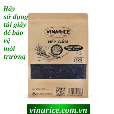 Gạo Nếp Cẩm 2kg Túi Giấy - Nguyên Liệu Sữa Chua Dinh Dưỡng, Giá 89.000 VNĐ