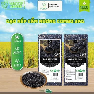 Gạo Nếp Cẩm Điện Biên Combo 2kg 2 túi 1kg hút chân không, giá chỉ 94.000đ