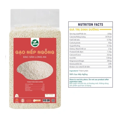 Gạo Nếp Ngỗng 1kg Đặc Sản Long An - Hương Vị Thơm Ngon, Giá Ưu Đãi 38.000₫