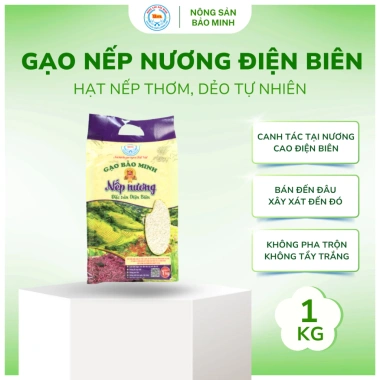 Gạo Nếp Nương Bảo Minh 1kg Đặc Sản Điện Biên – Thơm Ngon, Dẻo, Quà Tặng Tự Nhiên, Giá 72.000₫ 2