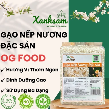 Gạo Nếp Nướng Đặc Sản 1kg OG FOOD - Xanhsam Natural Organic - Giá chỉ 87.500 VND
