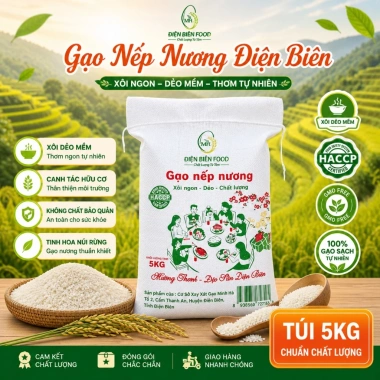 Gạo Nếp Nương Hạt Dài Điện Biên 5kg Đặc Biệt - Giá chỉ 240.000đ, giảm 48.000đ