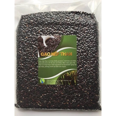 Gạo Nếp Than Hảo Hạn 1kg - Hạt Dài Trắng Mịn, Giá Ưu Đãi 57.000 VNĐ, Dinh Dưỡng Cao, Thơm Ngon