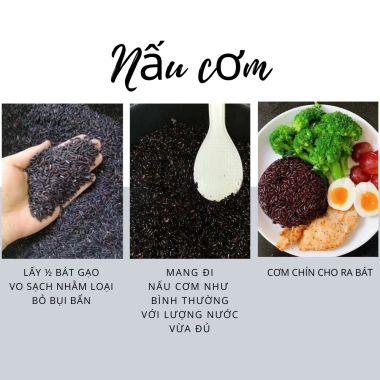 Gạo nếp than rang sẵn Dogiafarm- Dùng cho xôi, chè, sữa chua nếp cẩm, chỉ 71.000₫ 2