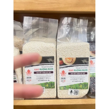 Gạo Nếp Thơm Xát Dối, Ruộng Rươi Rueco Xanh Sẫm - Organic, Giá 75k 3 Gạo Nếp Thơm Xát Dối, Ruộng Rươi Rueco Xanh Sẫm - Organic, Giá 75k 3