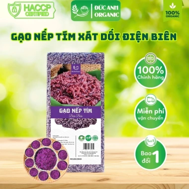 Gạo Nếp Tím Điện Biên Xát Dối 1kg - Giá chỉ 52.000, Hạt dẻo thơm, Dinh dưỡng cao