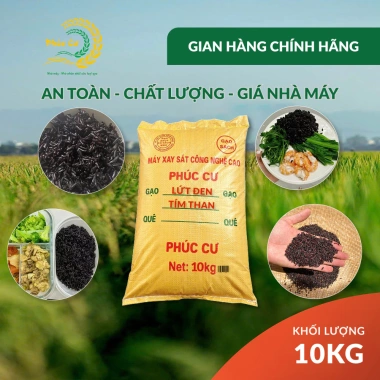 Gạo Phúc Cư 10KG Gạo Lứt Đen Loại Ngon Nếp Than Hữu Cơ cho Tiểu Đường Ăn Kiêng