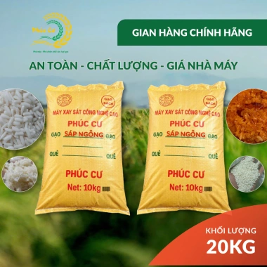 Gạo Phúc Cư 20kg Nếp Sáp Ngỗng Dẻo Thơm - Bánh Xôi, Nấu Chè, Giá 300.000₫