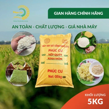Gạo Phúc Cư 5kg Nếp Quýt Kinh Môn 6 tháng tuổi, hạt to tròn, nấu xôi, làm bánh - Giá ưu đãi 210.000 VND