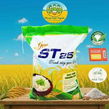 Gạo ST25 Hỏa Tốc Đặc Sản Thơm Dẻo Mềm - Đóng Bao 2 Lớp Giá Ưu Đãi 102k