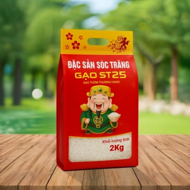 Gạo ST25 Thần Tài 2kg Canh tác vùng lúa tôm, cơm dẻo thơm ngon, giá sỉ 69.000₫ 3