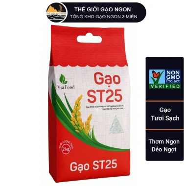 Gạo ST25 VJA 2kg - Lúa tôm, cơm dẻo thơm ngon, giá sỉ 69.000đ