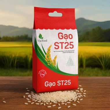 Gạo ST25 VJA 2kg - Lúa tôm, cơm dẻo thơm ngon, giá sỉ 69.000đ