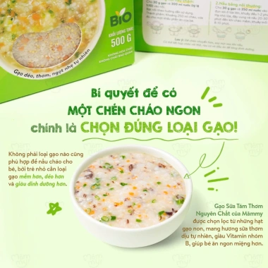 Gạo sữa ăn dặm Mămmy 6 tháng - Cháo mềm mịn, hỗ trợ tiêu hoá non nớt, giá 119k