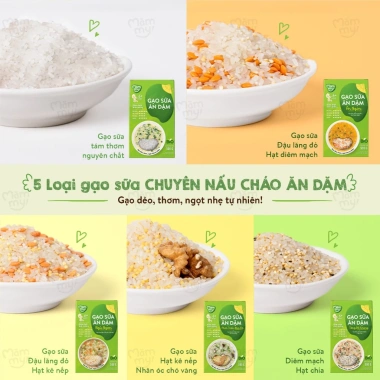 Gạo sữa ăn dặm Mămmy 6 tháng - Cháo mềm mịn, hỗ trợ tiêu hoá non nớt, giá 119k