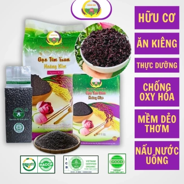 Gạo Tím Than Hữu Cơ Hoàng Kim - Thực Dưỡng, Eatclean, Giàu Chất Chống Oxy Hóa, Giá Ưu Đãi 63.000₫