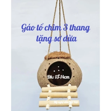 Gáo tổ chim, chuột, sóc, nhím - thang kèm sơ dừa, 13-14cm, 30.000₫ giảm 6.300₫ 3